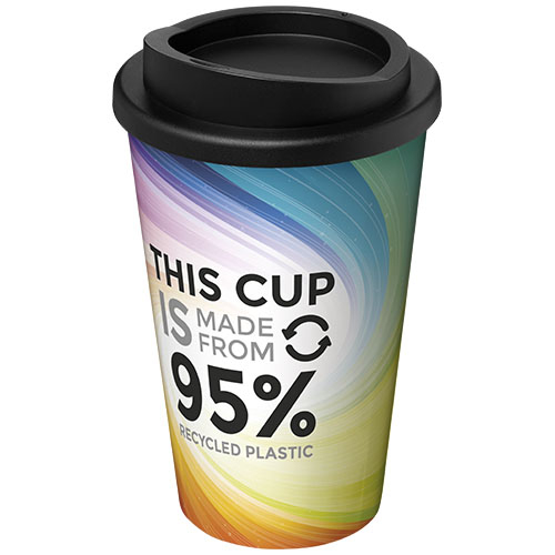 Gobelet promotionnel 350 ml Americano® Recycled Blanc / Noir